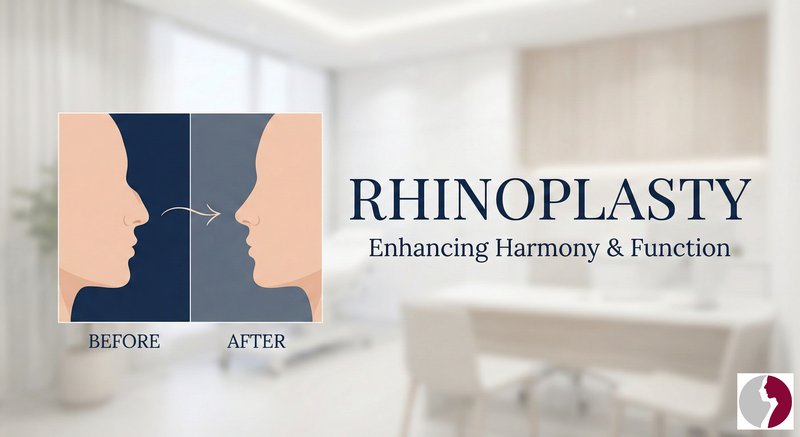 Rhinoplasty nose surgery in Glasgow - before and after illustration